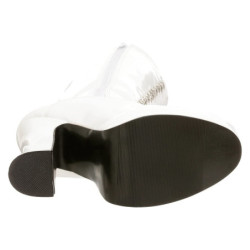 Stivali stringati e plateau anni 70 vernice bianchi 13 cm disco abba stivali tacchetti