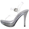 Argento Strass 12 cm ELEGANT-408 Plateau Sandali Tacco Altissimo