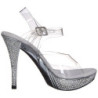 Argento Strass 12 cm ELEGANT-408 Plateau Sandali Tacco Altissimo