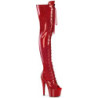 Glitter rosso 18 cm PEEP TOE stivali sopra il ginocchio con stringati