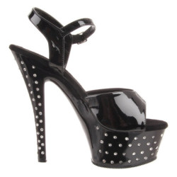 Nero Strass 15 cm STARDUST-609 Scarpe da donna con tacco altissime