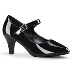 Nero Vernice 8 cm DIVINE-440 scarpe décolleté con tacchi bassi