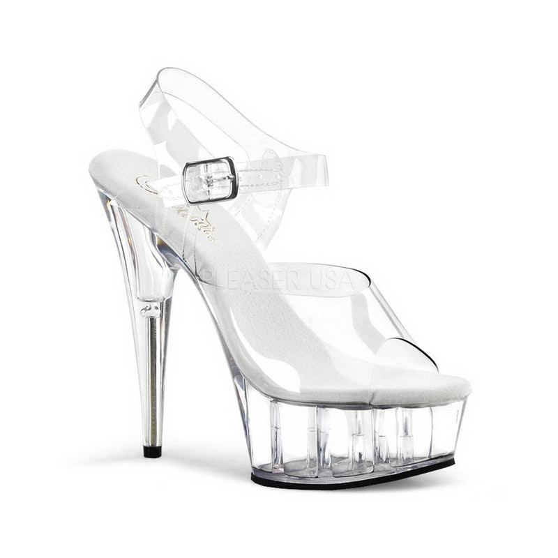 Trasparente 15 cm Pleaser DELIGHT-608 scarpe da cubista e spogliarellista