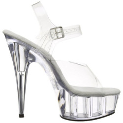 Trasparente 15 cm Pleaser DELIGHT-608 scarpe da cubista e spogliarellista