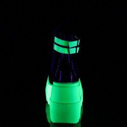 Neon 11,5 cm SHAKER-52 demoniacult stivaletti con zeppa e plateau neri