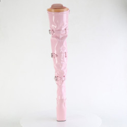 Verniciata 20 cm CRAZE-3028 Heelless overknee stivali pony alto pleaser rosa