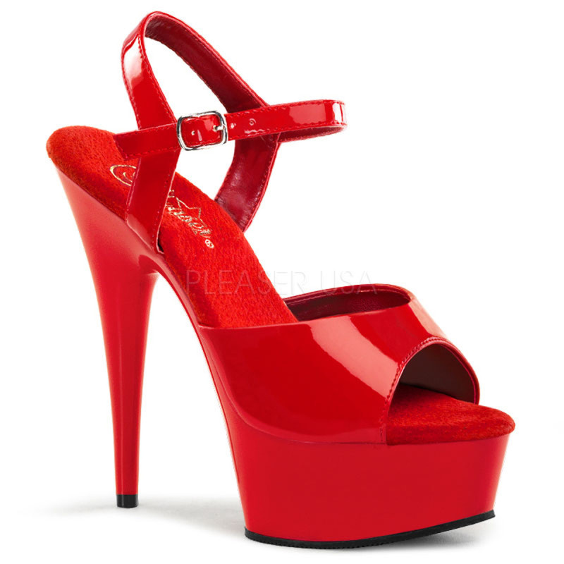 Rosso 15 cm DELIGHT-609 tacco alto pleaser con plateau