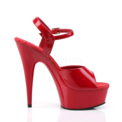 Rosso 15 cm DELIGHT-609 tacco alto pleaser con plateau