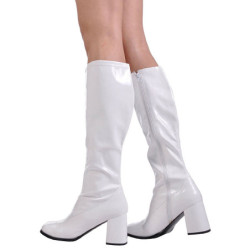 Bianco Vernice 7,5 cm GOGO-300 Stivali Donna da Uomo