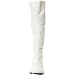Bianco Ecopelle 7,5 cm GOGO-300 Stivali Donna da Uomo