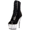 Nero Trasparente 18 cm ADORE-1021 stivaletti con plateau suola donna
