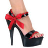 Nero Rosso Vernice 15 cm DELIGHT-615 Scarpa Stiletto Altissimo