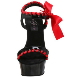 Nero Rosso Vernice 15 cm DELIGHT-615 Scarpa Stiletto Altissimo