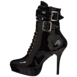 Nero Verniciato 13,5 cm INDULGE-1026 Plateau Stivaletti Donna