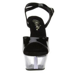 Nero Trasparente 15 cm Pleaser KISS-209 Plateau Tacchi Alti a Spillo