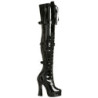 Nero Vernice 13 cm ELECTRA-3028 stivali alti numeri grandi da uomo