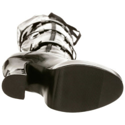 Nero Vernice 13 cm ELECTRA-3028 stivali alti numeri grandi da uomo