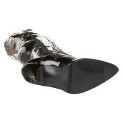 Verniciata neri 13 cm SEDUCE-3024 stivali alti sopra il ginocchio da uomo