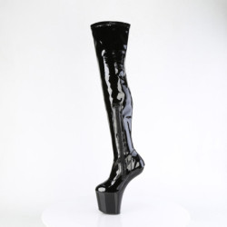 Verniciata 20 cm CRAZE-3000 Heelless overknee stivali pony alto pleaser neri