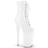 Bianco Verniciata 25,5 cm BEYOND-1020 tacchi estremi - stivaletti più plateau alto