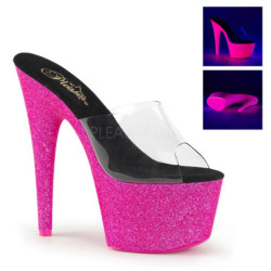 Rosa 18 cm ADORE-701UVG neon plateau ciabatta donna con tacco