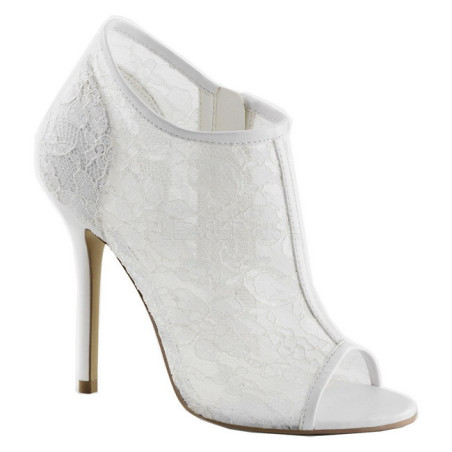 Bianco Tessuto 13 cm AMUSE-56 Scarpe Décolleté da Sera
