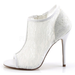 Bianco Tessuto 13 cm AMUSE-56 Scarpe Décolleté da Sera