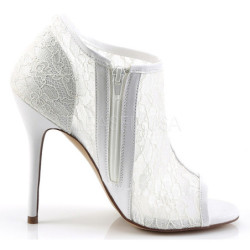 Bianco Tessuto 13 cm AMUSE-56 Scarpe Décolleté da Sera