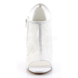 Bianco Tessuto 13 cm AMUSE-56 Scarpe Décolleté da Sera