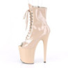 Beige Verniciata 20 cm FLAMINGO-1021 stivaletti con plateau suola donna