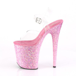 Rosa scintillare 20 cm FLAMINGO-808CF scarpe con tacchi da pole dance