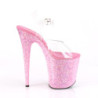 Rosa scintillare 20 cm FLAMINGO-808CF scarpe con tacchi da pole dance
