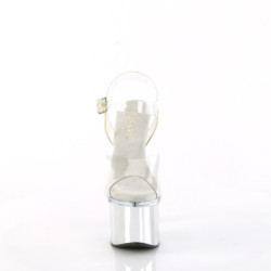 Trasparente 18 cm ESTEEM-708 piattaforma sandali tacco alto exotic pole argento