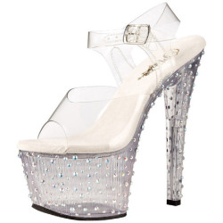 Trasparente 18 cm STARDANCE-708 Strass Plateau Tacchi Alti