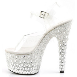 Trasparente 18 cm ADORE-708MR-5 Scarpe da donna con tacco altissime