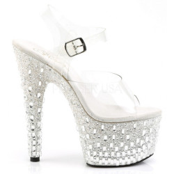 Trasparente 18 cm ADORE-708MR-5 Scarpe da donna con tacco altissime