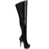 Nero Verniciato 15,5 cm DELIGHT-3010 Plateau Stivali Alti