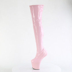 Verniciata 20 cm CRAZE-3000 Heelless overknee stivali pony alto pleaser rosa
