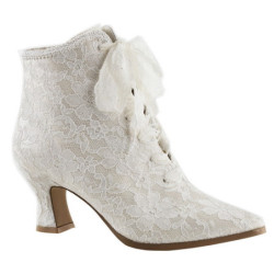 Bianco 12 cm VICTORIAN-30 Stivaletti Stringati Tacco Alto Donna