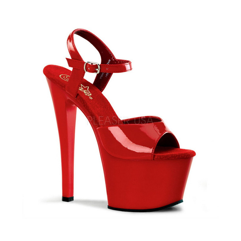 Rosso Vernice 18 cm Pleaser SKY-309 Tacchi Alti Plateau