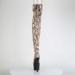 Effetto serpente marrone 18 cm ADORE stivali sopra il ginocchio con lacci