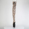 Effetto serpente marrone 18 cm ADORE stivali sopra il ginocchio con lacci