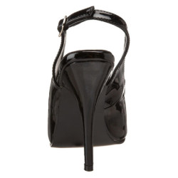 Neri vernice 13 cm SEDUCE-317 slingback scarpe décolleté a punta elegante