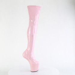 Verniciata 20 cm CRAZE-3000 Heelless overknee stivali pony alto pleaser rosa