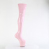Verniciata 20 cm CRAZE-3000 Heelless overknee stivali pony alto pleaser rosa