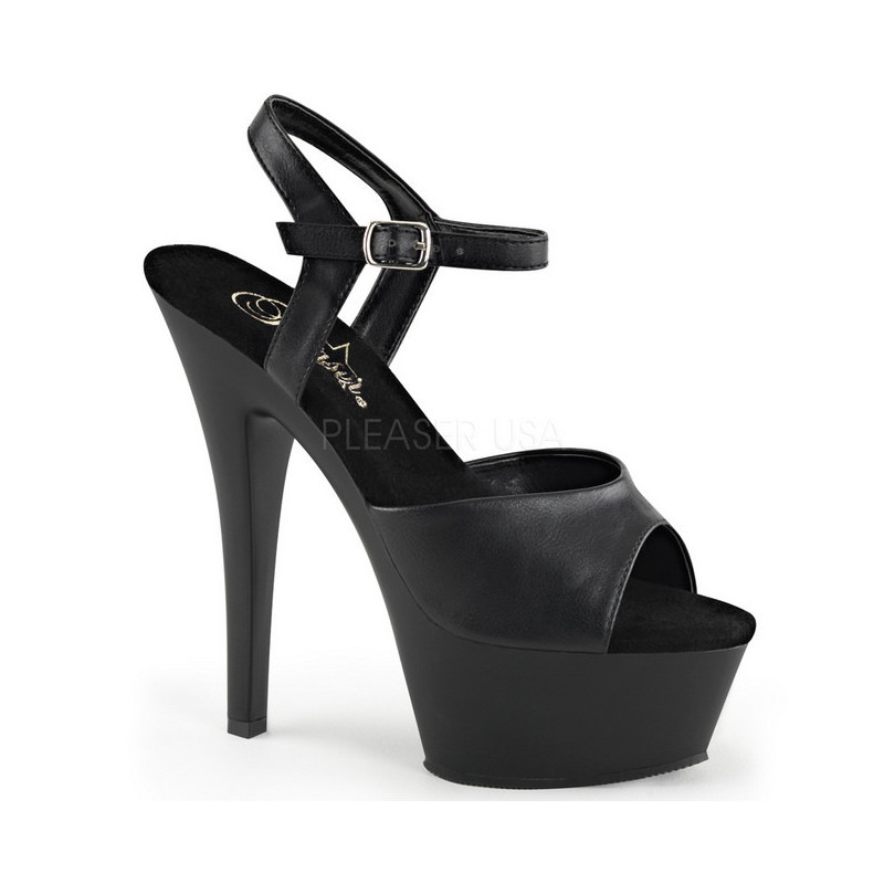 Nero Ecopelle 15 cm Pleaser KISS-209 Plateau Tacchi Alti a Spillo