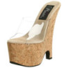 Trasparente 16,5 cm Pleaser BEAU-601 Scarpe Donna Zeppe Sughero