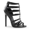 Nero Ecopelle 13 cm SEXY-15 High Heels Sandali con Tacco