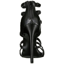 Nero Ecopelle 13 cm SEXY-15 High Heels Sandali con Tacco