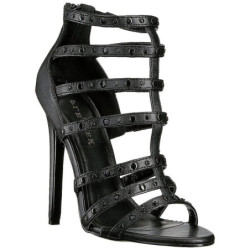 Nero Ecopelle 13 cm SEXY-15 High Heels Sandali con Tacco